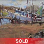 Gene Costanza Shrimper fishing boat oil painting