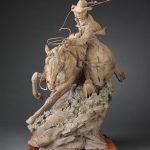 Jason Scull Out Where The Wild One Run cowboy horse lasso rope ranch farm corral roping western bronze sculpture front