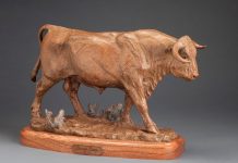 Jason Scull Range Boss steer cow bull ranch farm western bronze sculpture