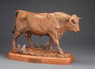 Jason Scull Range Boss steer cow bull ranch farm western bronze sculpture