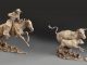 Jason Scull Wild Cows and Wilder Men cowboy cow longhorn calf action western bronze sculpture