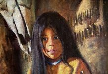 Phil Beck Treasures Past Native American girl portrait western painting