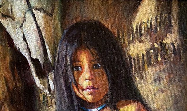 Phil Beck Treasures Past Native American girl portrait western painting