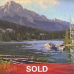 Aaron Schuerr Taggart Lake Log Jam high mountain lake Wyoming western oil landscape painting sold