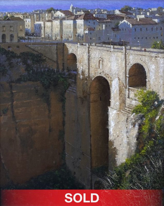 George Hallmark Ronda architecture architectural Malaga Spain oil painting sold