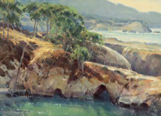 Jim Morgan China Cove ocean beach surf seascape oil painting
