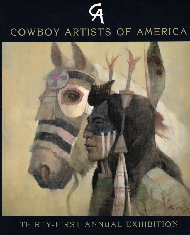 1996 Cowboy Artists of America show catalog Ken Riley As One cover image western Native American painting