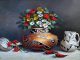 Rose Ann Day Bountiful Beauty Native American stillife still life flower floral daisy daisies chili pottery western oil painting