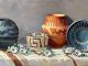 Rose Ann Day Delicate Beauty Native American Indian pottery basket relics flowers floral still life western oil painting