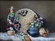 Rose Ann Day Bountiful Beauty Native American stillife still life flower floral daisy daisies chili pottery kachina basket rug western oil painting