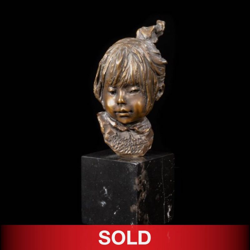 Glenna Goodacre Eloise girl bust head bronze sculpture sold