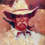 Andre Kohn Walter cowboy portrait western oil painting