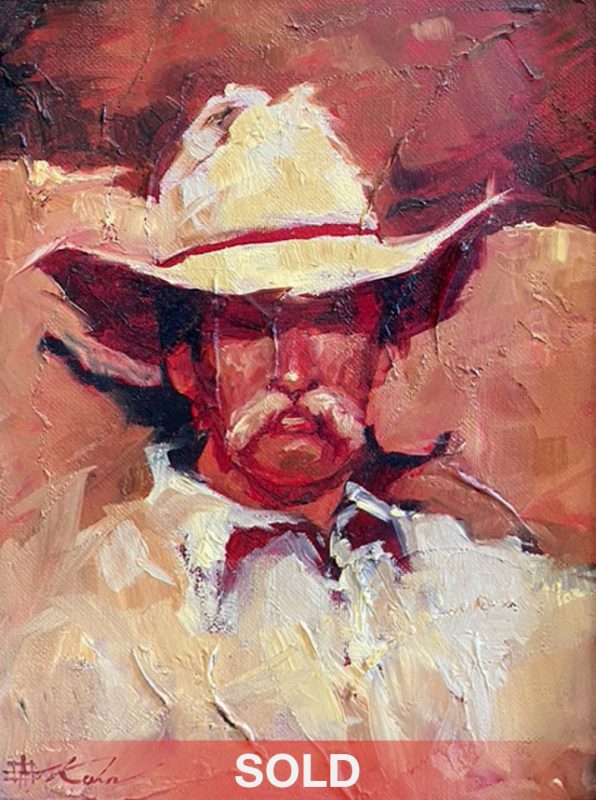 Andre Kohn Walter cowboy portrait western oil painting