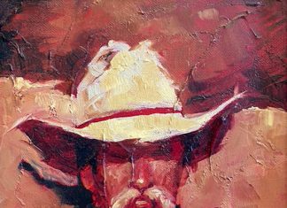 Andre Kohn Walter cowboy portrait western oil painting