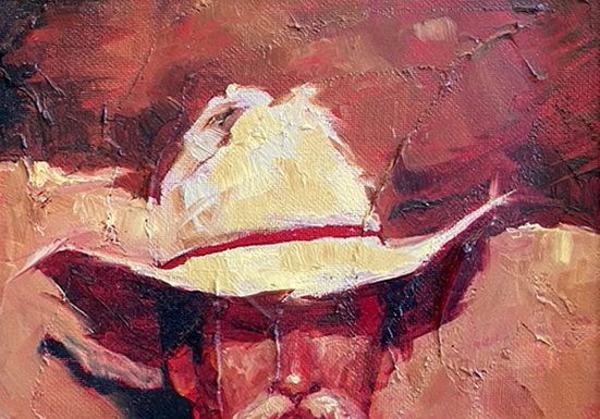 Andre Kohn Walter cowboy portrait western oil painting