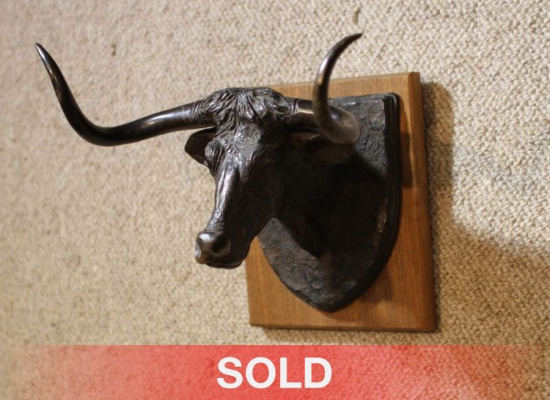 Harry Jackson Longhorn cow steer western bronze sculpture SOLD