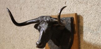 Harry Jackson Longhorn cow steer western bronze sculpture