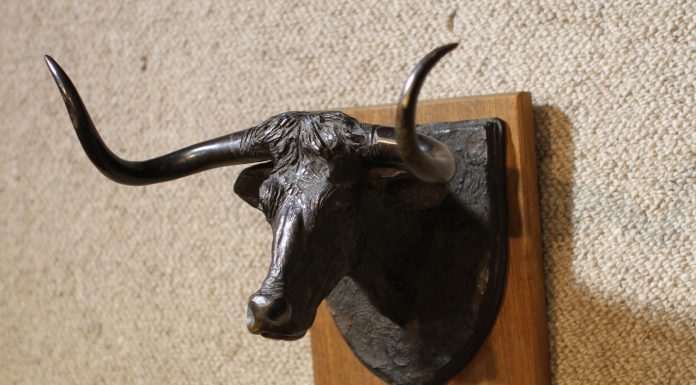 Harry Jackson Longhorn cow steer western bronze sculpture