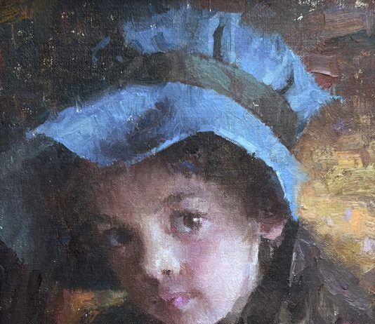 Morgan Weistling Brittany girl female portrait figure figurative hat impressionistic western oil painting