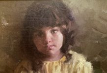 Morgan Weistling Wish Well girl woman female portrait figure figurative western ranch farm oil painting