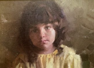 Morgan Weistling Wish Well girl woman female portrait figure figurative western ranch farm oil painting
