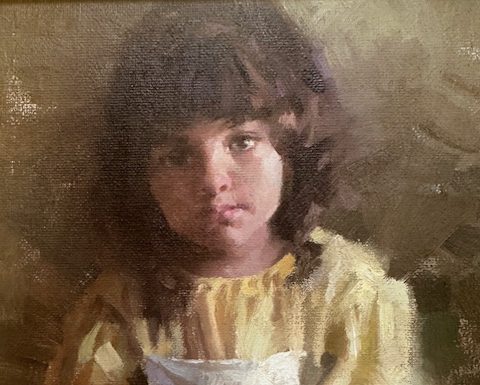 Morgan Weistling Wish Well girl woman female portrait figure figurative western ranch farm oil painting
