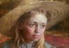 Morgan Weistling Ruby portrait figure figurative girl woman female western oil painting straw hat
