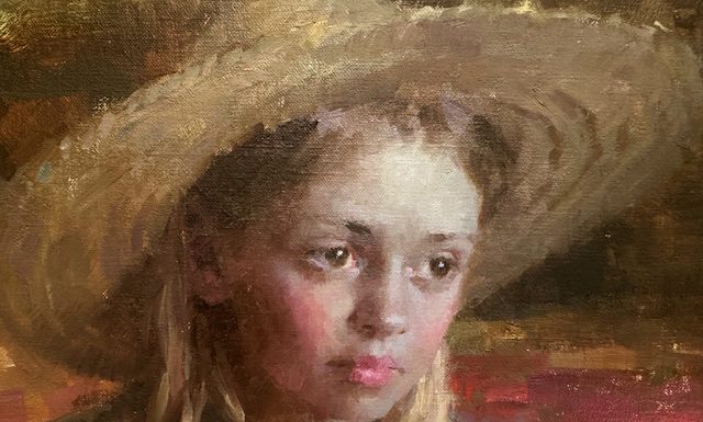 Morgan Weistling Ruby portrait figure figurative girl woman female western oil painting straw hat
