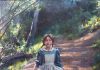 Morgan Weistling Shady Trail woman girl female figure figurative walking dirt path country ranch farm western oil painting