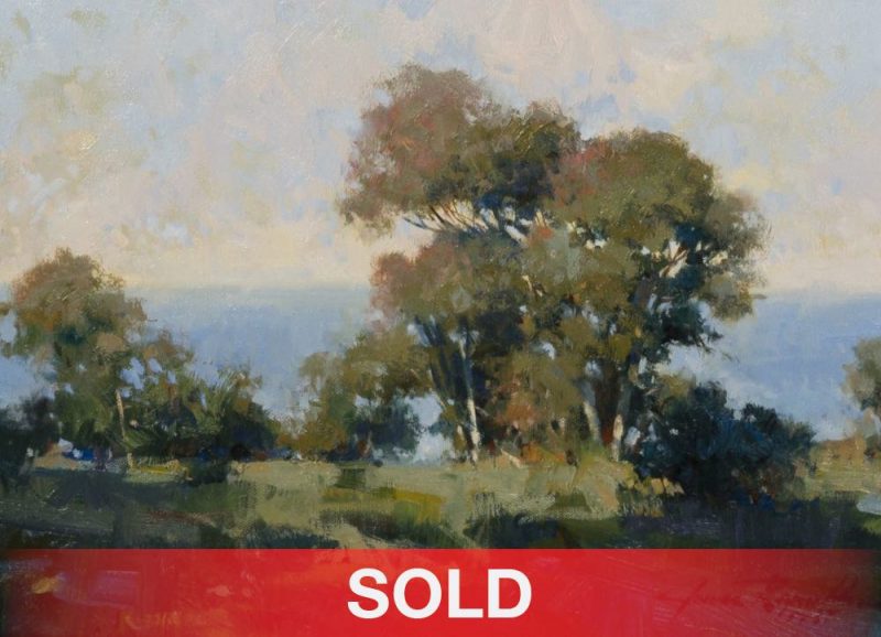 James Reynolds (1926 - 2010) - "La Jolla" California landscape plein air trees western oil landscape painting sold