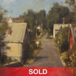 Scott Christensen - "New England Town" architectural street houses oil landscape painting town sold