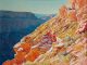 Alan Wolton Evening Shadows On South Kaibab Grand Canyon horses pack monument national natural wonder landscape oil painting