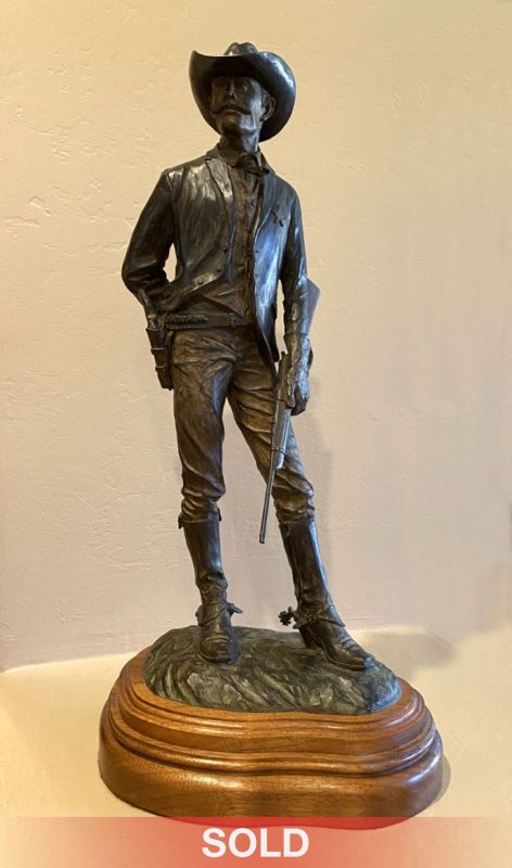 Bill Nebeker The Ranger Texas Ranger cowboy police officer sheriff bounty western bronze sculpture sold