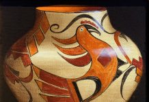 Chuck Sabatino 1885 Acoma Polychrome Jar Native American pot pottery still life oil painting