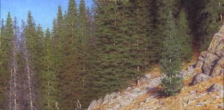 Claudio D'Angelo High Country Traverse elk mountain wildlife oil painting