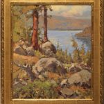 Gene Costanza Over Emerald Bay Lake Tahoe Nevada lake trees mountains rocks western landscape oil painting framed