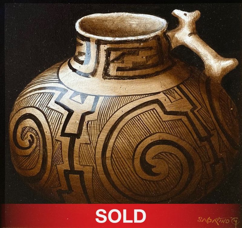 Chuck Sabatino Anasazi Pitcher Native American Indian pottery jar vase relic historical