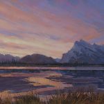 Darcie Peet Kaleidoscope Dawn Banff Canadian Rockies Vermilion Lakes Mt. Rundle landscape oil painting