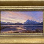 Darcie Peet Kaleidoscope Dawn Banff Canadian Rockies Vermilion Lakes Mt. Rundle landscape oil painting framed