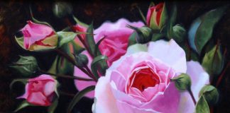 John Cox Garden Roses floral flowers still life oil painting
