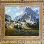 John Cox High Country Lake mountains river stream snow western landscape oil painting framed