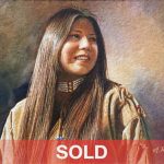 Alfredo Rodriguez Marsheila Native American Indian woman girl female squaw portrait figure figurative watercolor gouache oil western painting sold