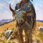 Alfredo Rodriguez The Buffalo Caller Native American Indian portrait western oil painting