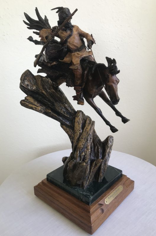 Ken Payne Challenging The Blackfeet mountain man cowboy trapper western bronze sculpture side