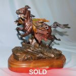 Ken Payne Phantom of the Plains Native American warrior horse battle rifle western bronze sculpture sold