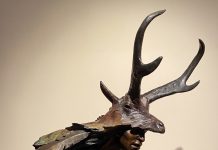 Ken Payne Runs On The Wind Native American Indian warrior custom headdress western bronze sculpture