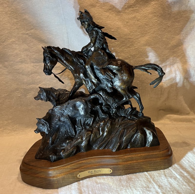 Ken Payne Wolf Society Native American Indian wolves western bronze sculpture