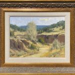 Matt Smith Arizona desert wash dry river bed mountains western landscape oil painting framed