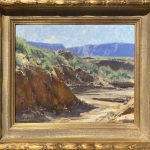 Matt Smith Arroyo desert wash dry river bed mountains western landscape oil painting framed