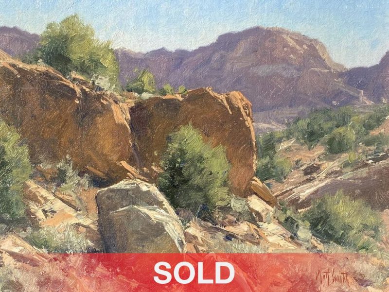 Matt Smith Buckskin Gulch mountain desert oil landscape painting sold